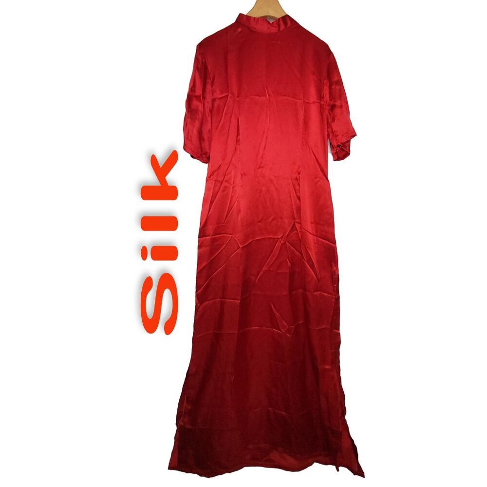 Women's Silk Size XL Sleeveless Long Maxi Satin Dress SDB389